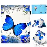 Universal Case for 9-10 Inch Tablet Allytech Slim Stand Folio Cover for Fire HD 10 2017 2015 iPad 9.7 6th 5th Galaxy Tab A 9.7 S2 /S3 RCA Google ASUS LG Touch Andriod Windows iOS Blue Butterfly