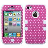 Mybat Pink Vintage Heart Dotssolid White Tuff Hybrid Phone Protector Cover For Apple Iphone 4s4