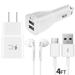 Samsung Galaxy S8 S8+ S9 S9+ S10 Note 8 9 Adaptive Fast Charger USB-C 3.1 Type-C Cable Kit Combo [1 Dual USB Car Charger + 1 Fast Charging USB Wall Charger + 4 FT Type-C Cable + OEM Headphones]