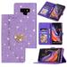 Galaxy Note 9 Case Glitter Allytech Premium PU Leather Heart Magnetic Diamond Embossed Full Body Protective Shockproof Bumper Silicone Back Cover Case for Samsung Galaxy Note 9 Purple