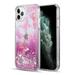 Luxmo [Premium Series] Waterfall Quicksand Fusion Liquid Glitter Case for iPhone 11 Pro 5.8 inch with Atom Cloth - Pink Butterfly