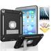 iPad Air 2 Case with Soft Screen Protector Dteck Heavy Duty Shockproof Three Layer Plastic and Silicone Protective Cover with Kickstand For Apple iPad Air 2 (A1566/A1567) Black/Gray