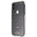 Kate Spade Defensive Hardshell Case for iPhone XS and X - Clear / Pin Dot Gems