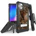 Tri-Shield [HUNTER SERIES] Rugged Case Metal Kickstand Cover + Belt Clip Holster [ELK IN WOODS DESIGN] for Apple iPhone 11 Pro (2019 5.8 Model)