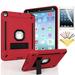 iPad Pro 10.5 Case iPad Air 3rd Generation Case Dteck Heavy Duty Shockproof Three Layer Plastic and Silicone Protective Cover with Kickstand Free Soft Screen Protector Film Red/Black