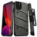 ZIZO BOLT Series iPhone 11 Pro Case - Heavy-duty Military-grade Drop Protection w/ Kickstand Included Belt Clip Holster Tempered Glass Lanyard - Gun Metal Gray