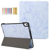 iPad Pro 10.5 Case Dteck Slim PU Leather Flip Trifold Stand Case Cover [Auto Wake Sleep] [Marble Pattern] For Apple iPad Pro 10.5 inch Blue