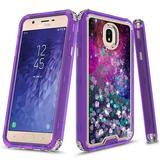 Samsung Galaxy J7 2018/J7 V 2nd Gen/J7 Aero/J7 Top/J7 Refine/J7 Eon/J7 Star/J7 Aura case KAESAR Hybird Graphic Designed Gradient Quicksand Liquid Floating Case for SM-J737 (Galaxy Cloud)