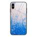 iPhone XS Max (6.5 ) Case Allytech Protective Marble Texture Tempered Glass + TPU Back Cover Shock-Absorbing Bumper Back Cover Case for Apple iPhone XS Max Azure Marble