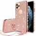 for Apple iPhone 11 (6.1inch) Ring Selfie TPU Glitter Soft Crystal Skin Case Phone Case Bounce Corner Edge Shockproof Slip Guard Scratch Shield Grip Wrap Slim Cover (Rose Gold)