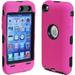 Hybrid Skin Hard Silicone Armor Case Cover for Apple iPod Touch 4G 4th Generation 4th Gen 8GB / 32GB / 64GB - Hot Pink/Black