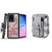 Bemz Armor Samsung Galaxy S20+ Plus 6.7 inch Case Bundle: Heavy Duty Rugged Holster Combo Protection Cover with 600D Waterproof Nylon Material Storage Pouch - (Cherry Blossom/ACU Pixel Camo)