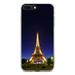 DistinctInk Clear Shockproof Hybrid Case for iPhone 7 PLUS / 8 PLUS (5.5 Screen) - TPU Bumper Acrylic Back Tempered Glass Screen Protector - Eiffel Tower Paris Night - Love of Paris