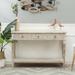 Whitewashed Wood 3-Drawer 1-Shelf Console and Entry Table - 31.63in. H x 47.25in. W x 15.75in. D