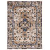 Julian Machine Washable Ivory and Gold Antique Rug