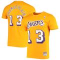 "T-shirt avec nom et numéro de point Mitchell & Ness Wilt Chamberlain Gold Los Angeles Lakers Hardwood Classics pour hommes - Homme Taille: M"