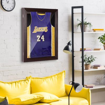 HOMCOM 35" x 26" UV-Resistant Sports Jersey Frame Display Case - Cherry Brown