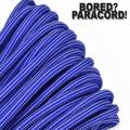 Bored Paracord Brand 550 lb Type III Paracord - Electric Blue With Silver Stripes 100 Feet