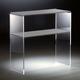 Hochwertiges Acryl-Glas Standregal, Konsole mit 2 Fächern, klar / hellgrau, 70 x 30 cm, H 70 cm, Acryl-Glas-Stärke 12 mm