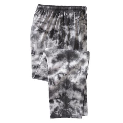 Men's Big & Tall Lightweight Cotton Jersey Pajama Pants by KingSize in Black White Marble (Size 4XL)