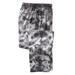 Men's Big & Tall Lightweight Cotton Jersey Pajama Pants by KingSize in Black White Marble (Size 3XL)