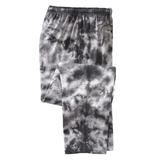 Men's Big & Tall Lightweight Cotton Jersey Pajama Pants by KingSize in Black White Marble (Size 7XL)