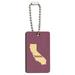 California CA Home State Wood Wooden Rectangle Key Chain - Solid Lavender Purple