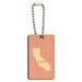 California CA Home State Wood Wooden Rectangle Key Chain - Solid Light Pink