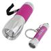 The Original Pink Box PB2FL Small LED Flashlight Set, w/ Lanyard and Keychain, Pink