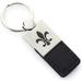 Fleur-De-Lis Keychain & Keyring - Duo Premium Black Leather