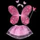 Fairy Butterfly Wing+Wand+Headband+Skirt Set for Girls Kid