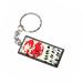 Black Birds on a Wire Under Red Sun Moon Metal Rectangle Keychain