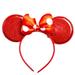 Minnie Mouse Red Glitter Bow Ears Headband