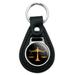 Scales Of Justice Legal Lawyer Black Leather Keychain