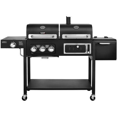 Hero duo Gasgrill Holzkohlegrill Smoker Grillwagen bbq Grill Schwarz - Taino Image