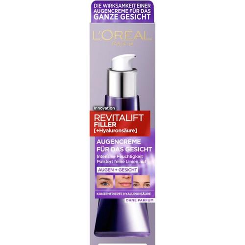 L'Oréal Paris RevitaLift Filler [+Hyaluronsäure] Augencreme für das Gesicht Augencreme 30ml