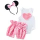 Ensemble de vêtements de fête d'anniversaire Minnie pour bébés filles barboteuse d'été short