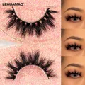 LEHUAMAO – faux cils 5D en vison naturel Volume de profondeur bande mince maquillage artisanal