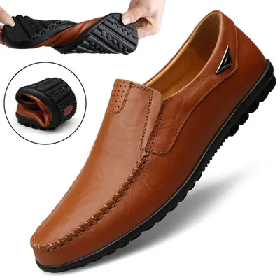 Mocassins en Cuir group pour Homme Chaussures Décontractées de Marque de Luxe Respirantes à
