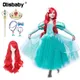 Costume de petite sirène pour nouvel an robe de princesse Ariel pour enfants à manches bouffantes