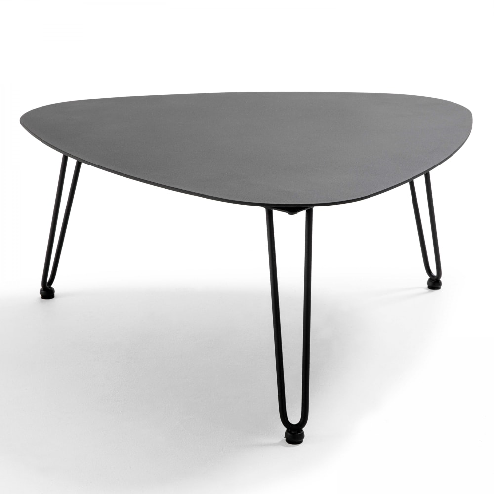 Table basse de jardin en aluminium et acier noir