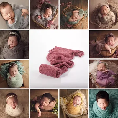 Plaid de couverture en coton biologique pour photographie de nouveau-né tapis doux pour photo de