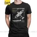 T-shirt Spitfire à manches courtes pour homme vêtements de fête avion de chasse pilote de guerre