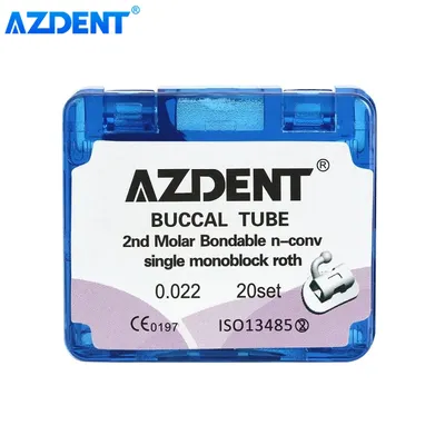 AZDENT – Tube Buccal orthodontique dentaire MIM monobloc 1ère 2ème molaire collable simple et Non