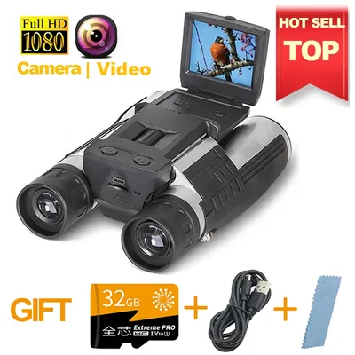 Télescope à caméra numérique 12x32 1080P HD binoculaires Photo vidéo avec écran LCD de 2.0 pouces