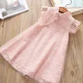 Robes Cheongsam en mousseline de soie pour filles col rond manches volantes bébé maille florale