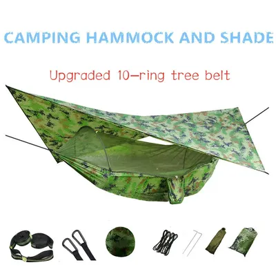 Hamac Parachute Portable Pop-Up hamac de Camping en plein air avec moustiquaire et abri solaire