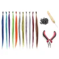 Perruque Synthétique Multicolore pour Extensions de Cheveux Micro Perles DIY 55 Pièces