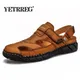 Sandales d'été en cuir véritable pour hommes chaussures de plage décontractées de haute qualité