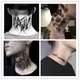 Autocollants de faux tatouage de fleur noire pour les hommes art de cou corps bras transfert